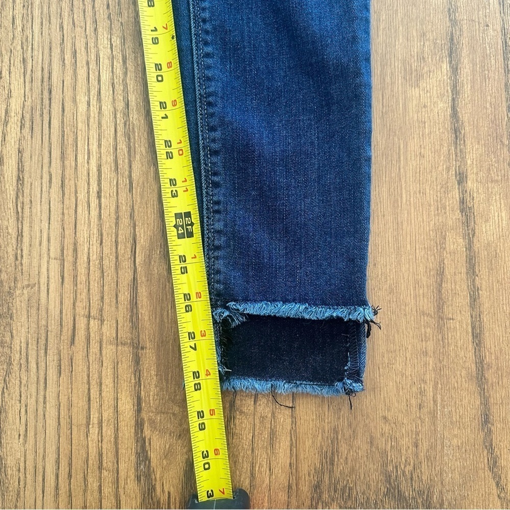 Hudson Colette Mid Rise Skinny Jeans Sz 27 Medium Wash Stretch Denim Raw Hem - Picture 4 of 12